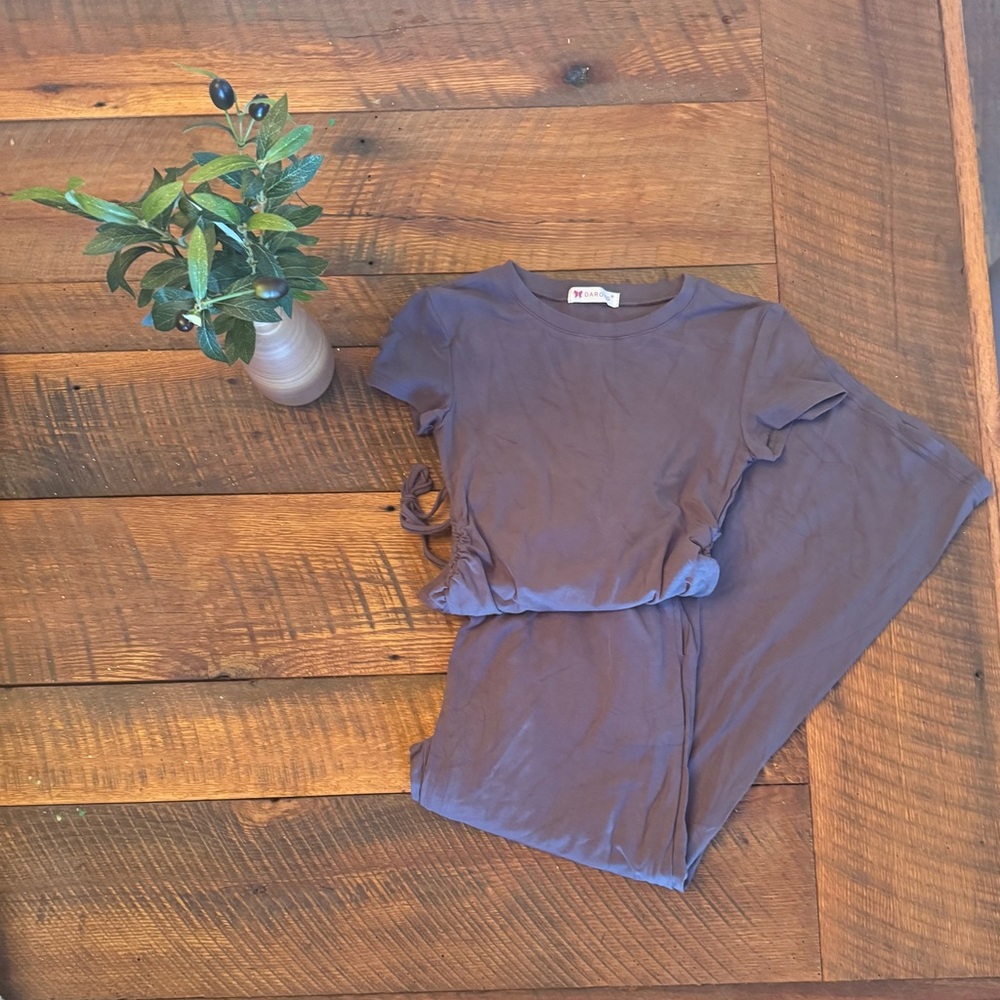 Purple Short Sleeve Jumpsuit